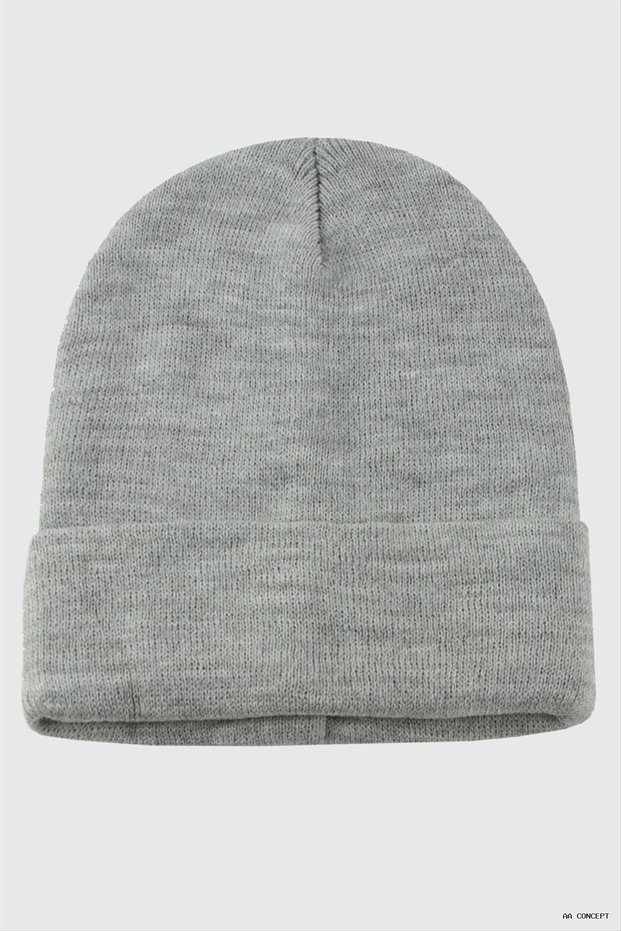 CONCEPTA Double-Layer, Premium-Quality Colored Beanie - Beanie and Gloves (235113) - Gray-2