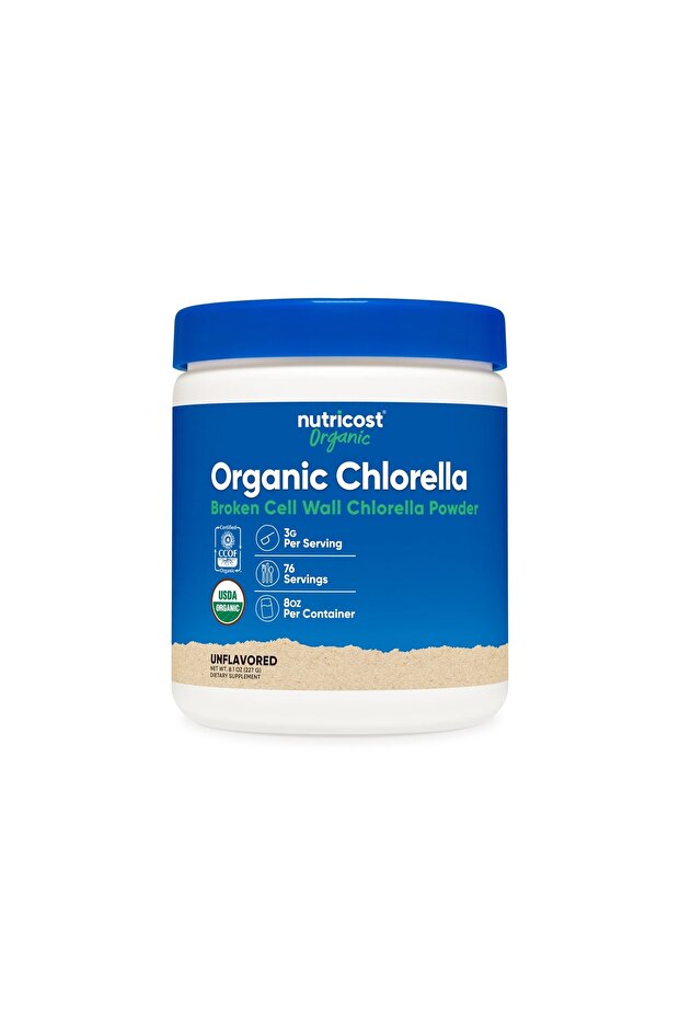 Organic Chlorella Powder 227 Gr. (Klorella Algae) - Broken Cell Herbal Supplementing Food