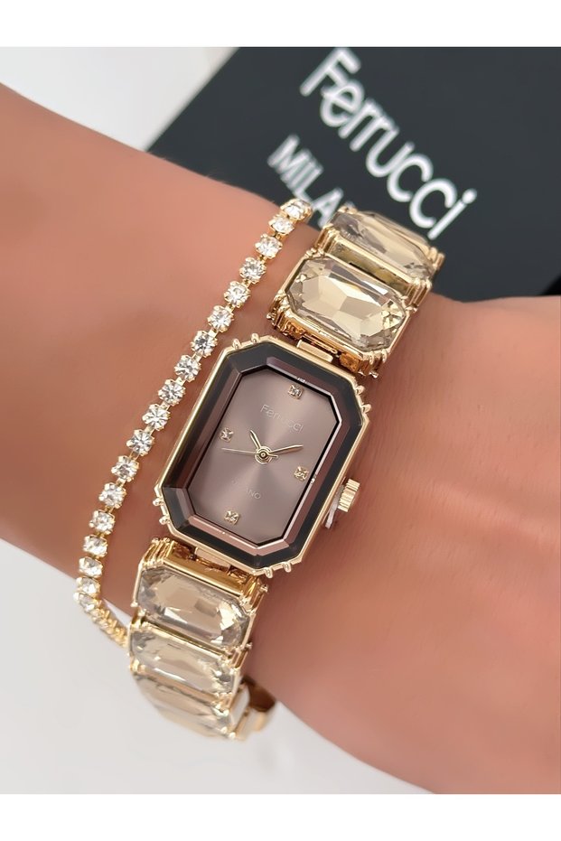 Steel Strap Special Design Women's Wristwatch with 2 Years Warranty, 3 Atm Waterproof + Bracelet as a Gift