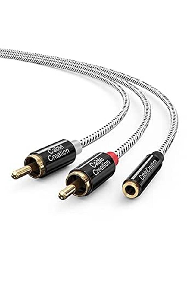 كابل من كيبل كرييشن بطول 1.6 قدم نوع أوكس-RCA متوافق مع سماعة