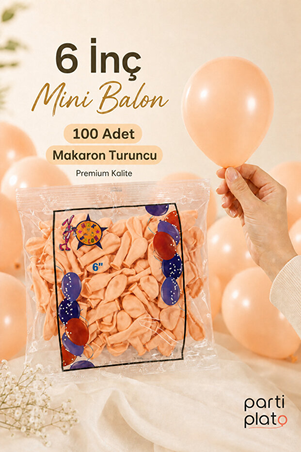 Macaron Orange Mini Balloons 100 Pieces 6 Inch Pastel Birthday Party and Balloon Chain Decoration