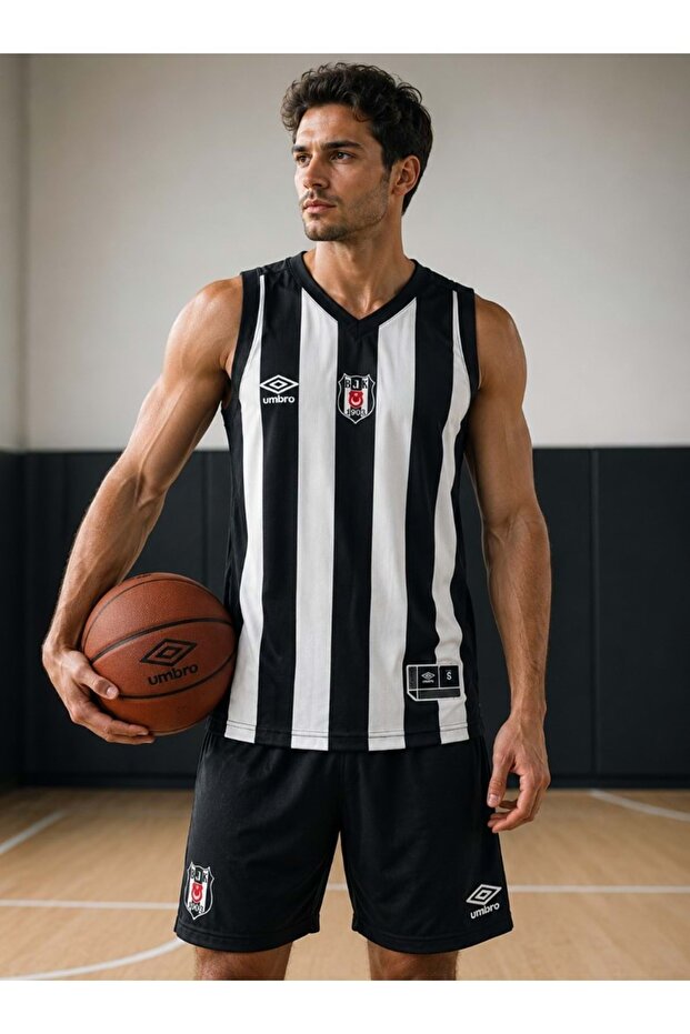 Umbro Men's Basketball Jersey Black-White