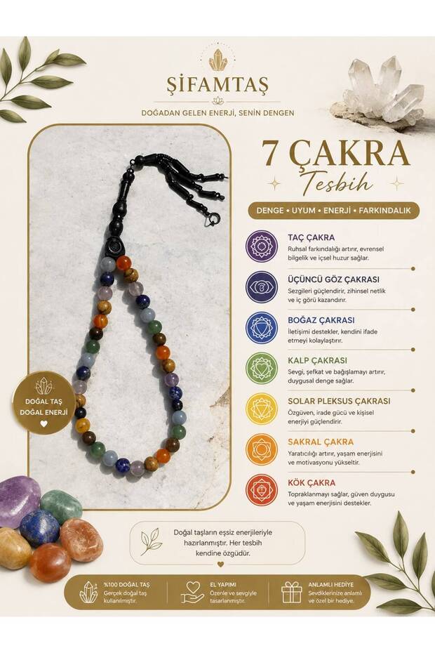 7 Chakra Natural Stone Prayer Beads