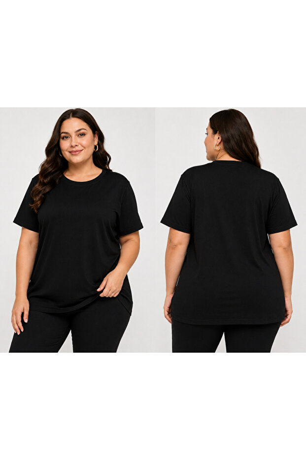 Women's oversized t-shirt - plain print 100% cotton tee - plus size relaxed fit