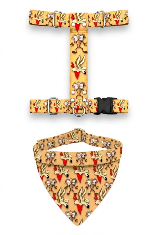 Adjustable Printed H-Type Chest Harness Set with Scarf