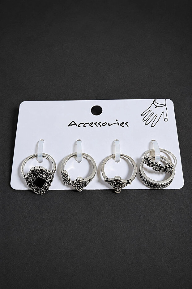 5 Triangle Stone Joint Rings