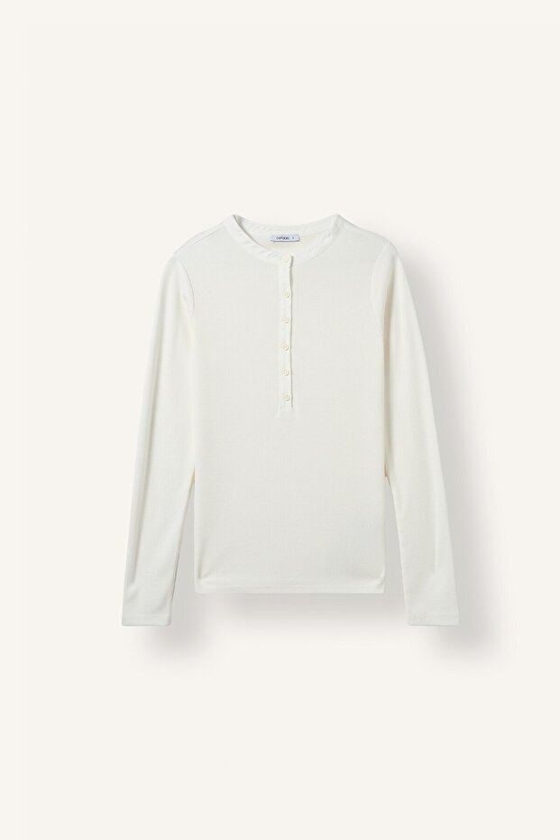 Fitted Basic Plain Ribbed Camisole Long Sleeve Basic T-Shirt I5711Ax26Au