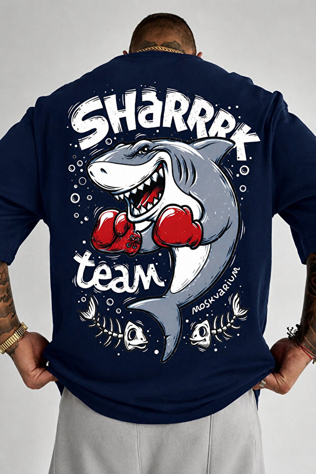 Men's Sharkk Printed Oversized T-Shirt