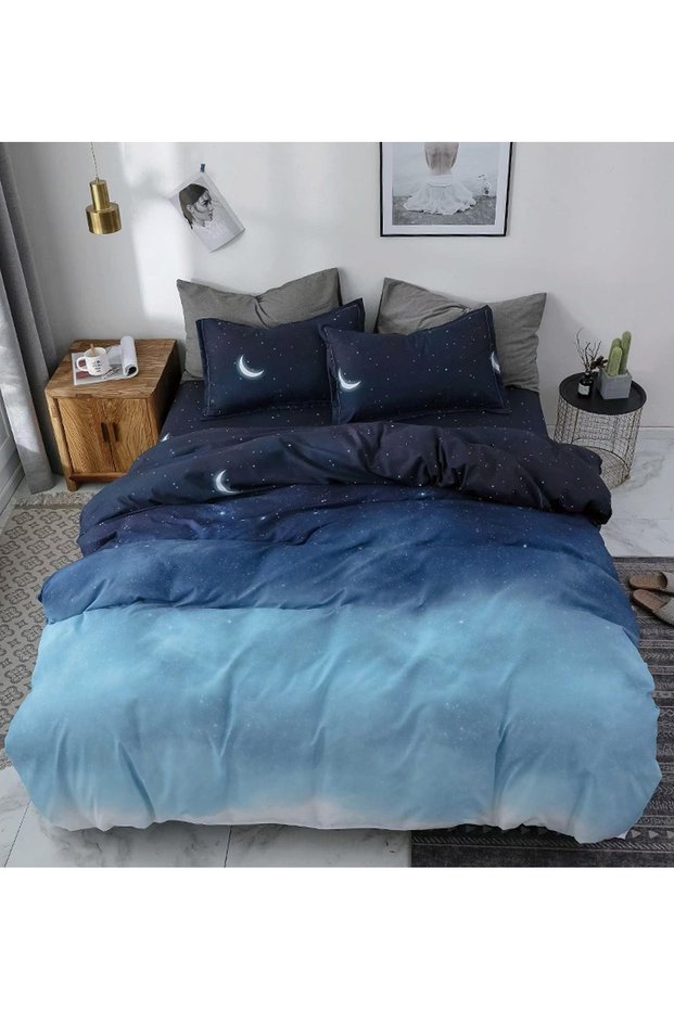 Double Bedding Sets - Blue - Flat