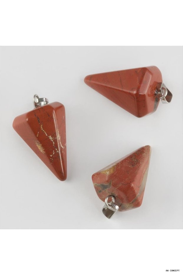 CONCEPTA Jasper Pendulum Natural Stone Necklace (165706) with Brown Tip