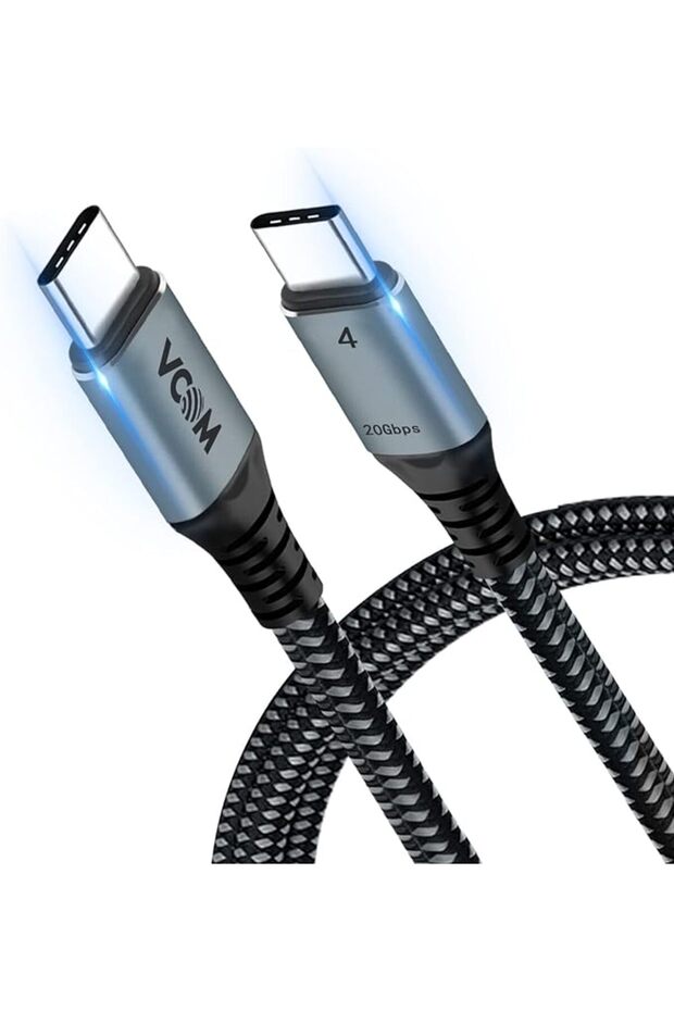 كيبل USB 4 بطول 7.9 اقدام، كيبل في كوم 20 جيجا في الثانية للشحن USB C الى كيبل USB C 5K @60Hz او شاش