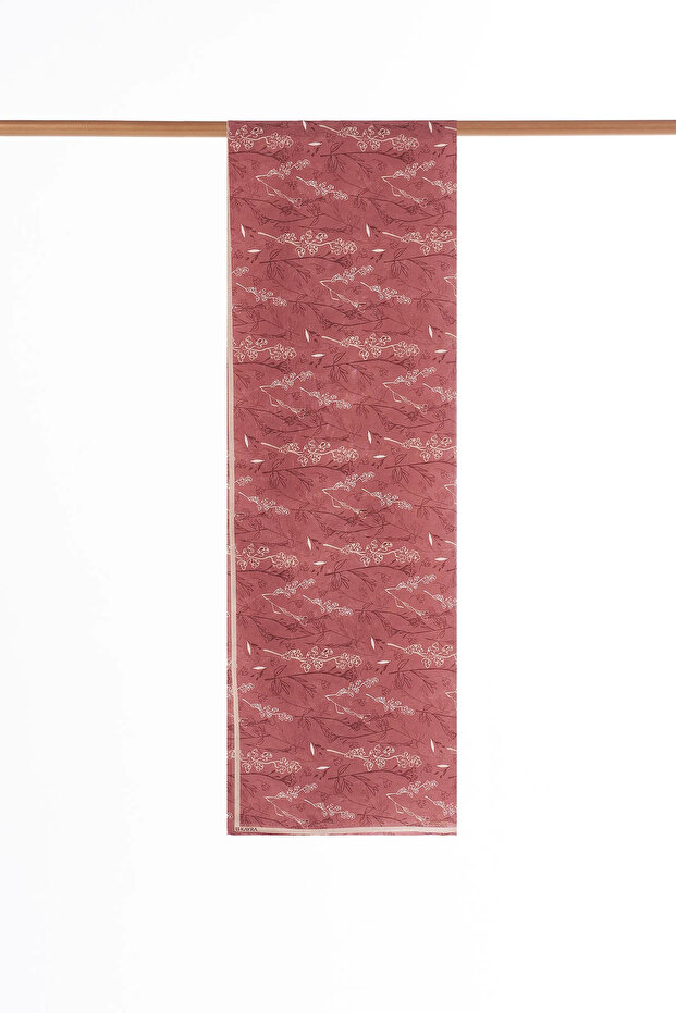 Minimal Pattern Silk Shawl Dried Rose