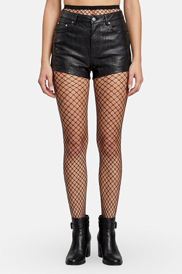 Women Textured Collants Tights, Black