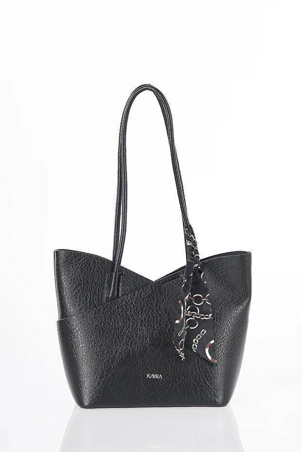 Scarf Detailed Shoulder Bag Black