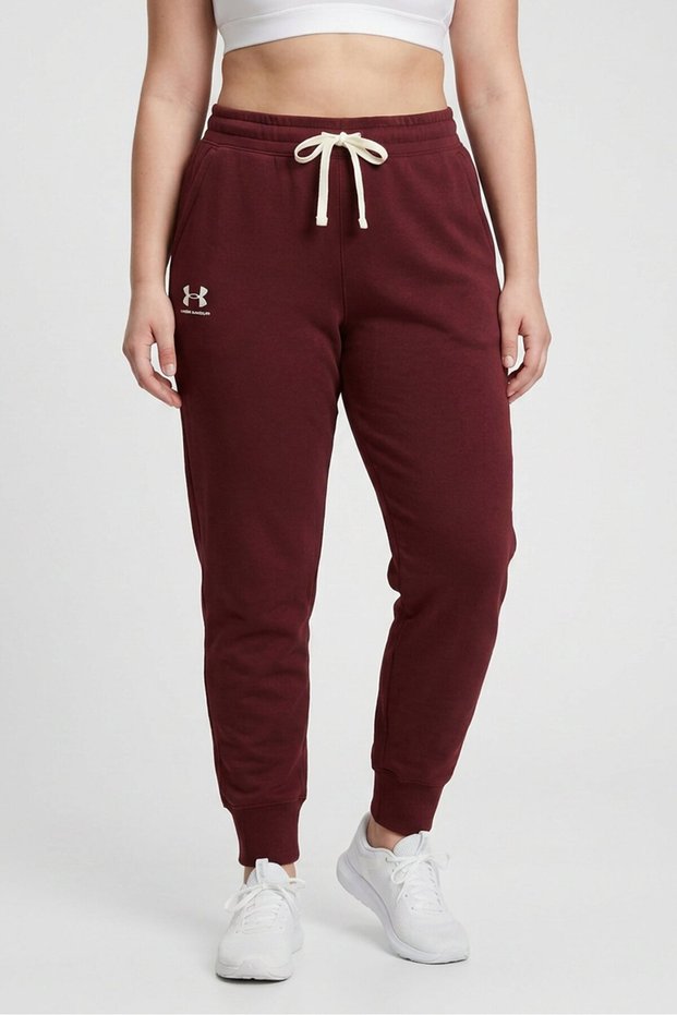 Women Loose Fit Brand Logo Outdoor Sweatpants, Maroon