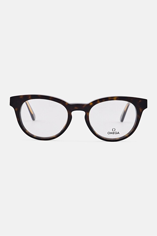 Men OM5003-H Round Eyeglasses, Havana Brown