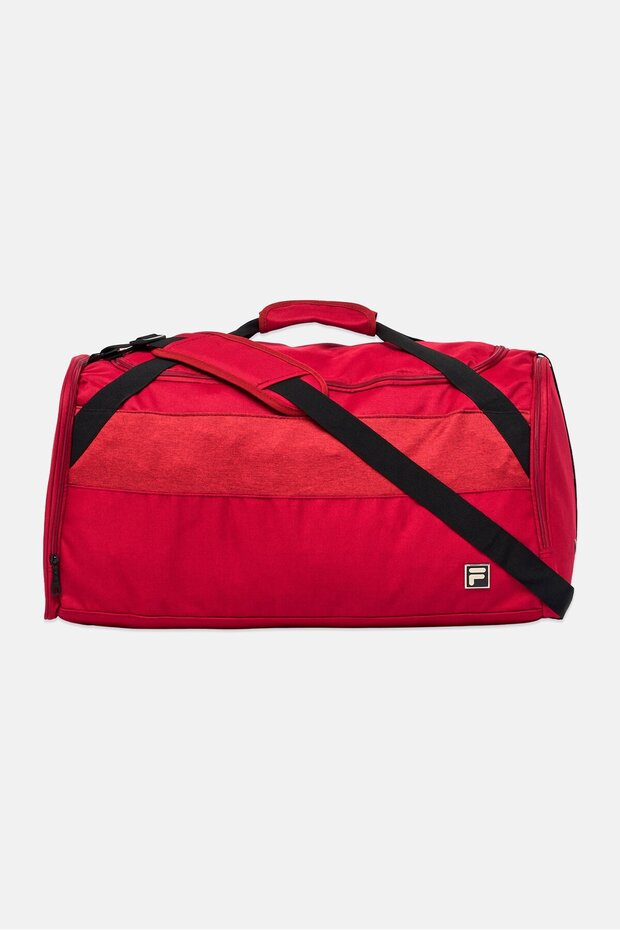 Men Brand Logo Large Duffle Bag, Burgundy