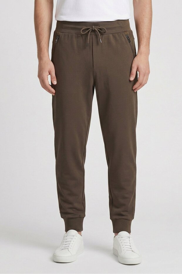 Boss Men Regular Fit Solid Jogger Pants, Dark Olive