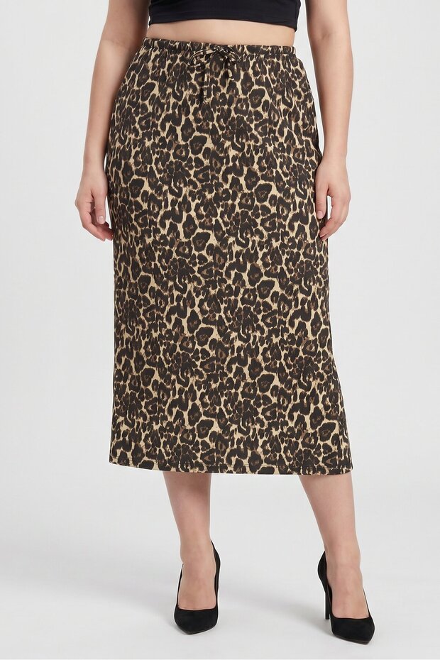 Women Animal Print Maxi Skirt, Multicolor