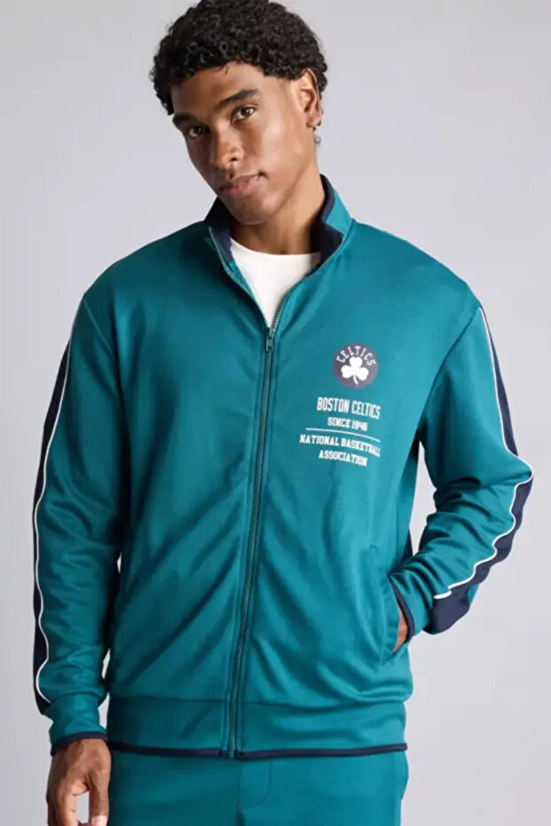 Nba Boston Celtics Standard Fit Judge Collar Zipper Athlete Cardigan H7759Ax26Au