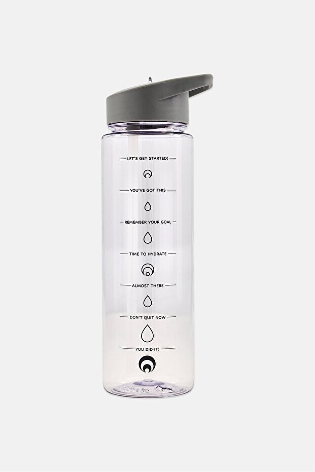 Race Tracker Straw Sipper Water Bottle 700ml, Grey