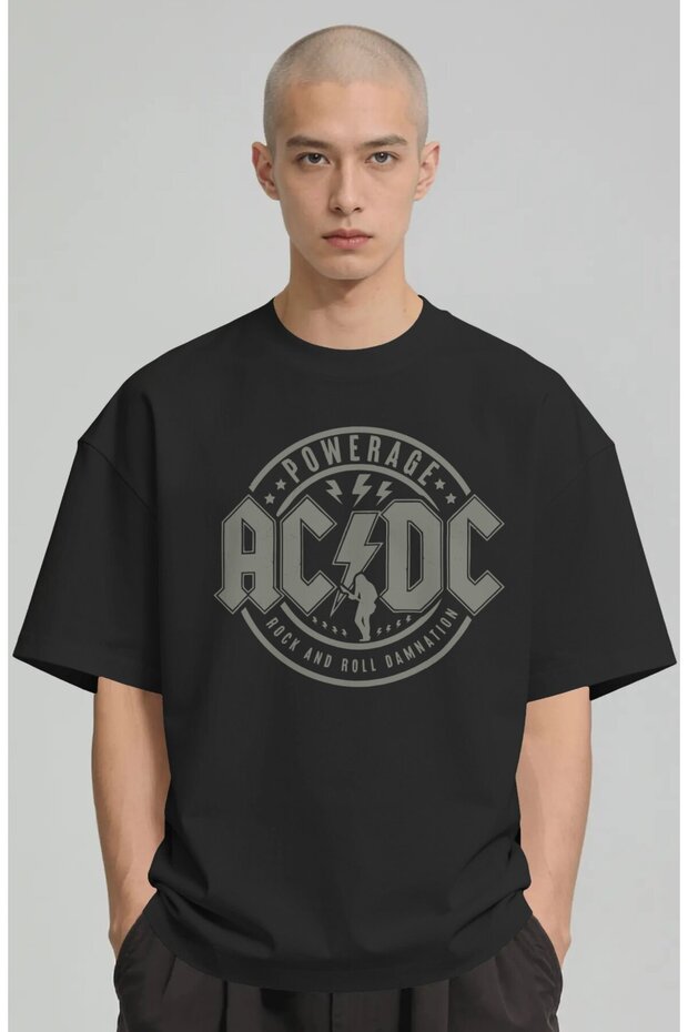 Ac Dc Rock Metal Music Band Printed Unisex Oversize Premium T-Shirt