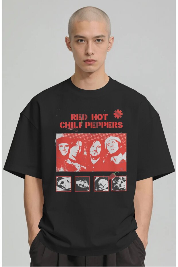 Red Hot Chili Peppers Rock Metal Music Band Printed Unisex Oversize Premium T-Shirt