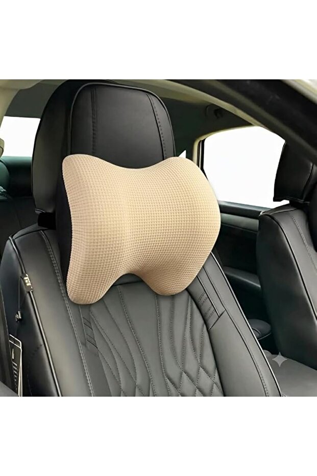 100% Memory Foam Car Headrest Pillow Soft Comfortable Design with Adjustable Strap and Breathable Cover