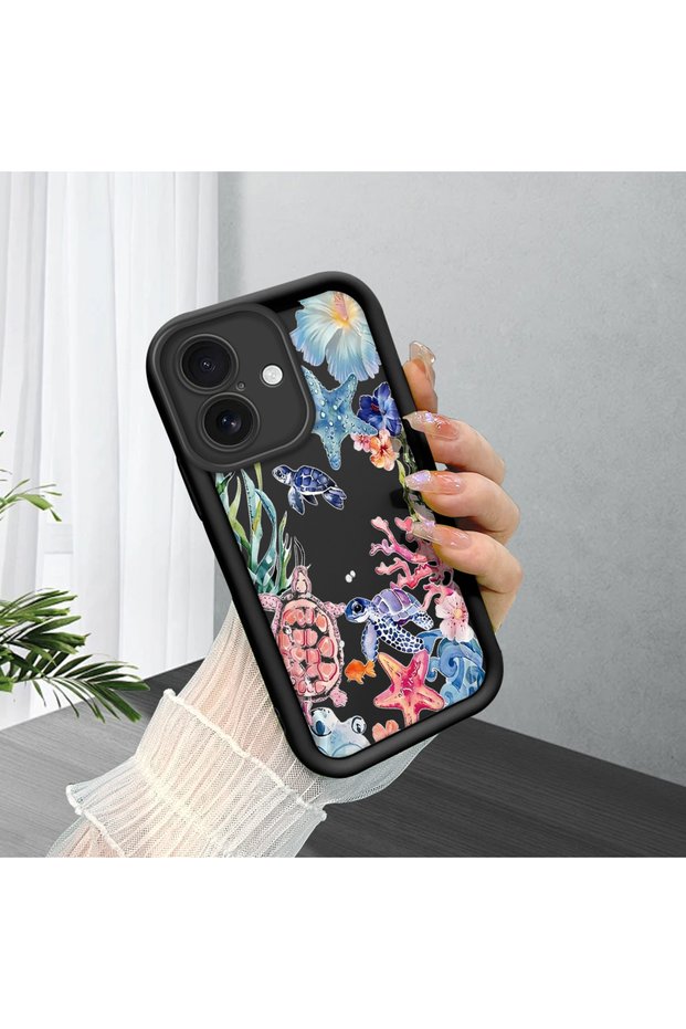 حافظة سيليكون سوداء متوافقة مع آيفون 17 مقاومة للصدمات مع حماية للكاميرا