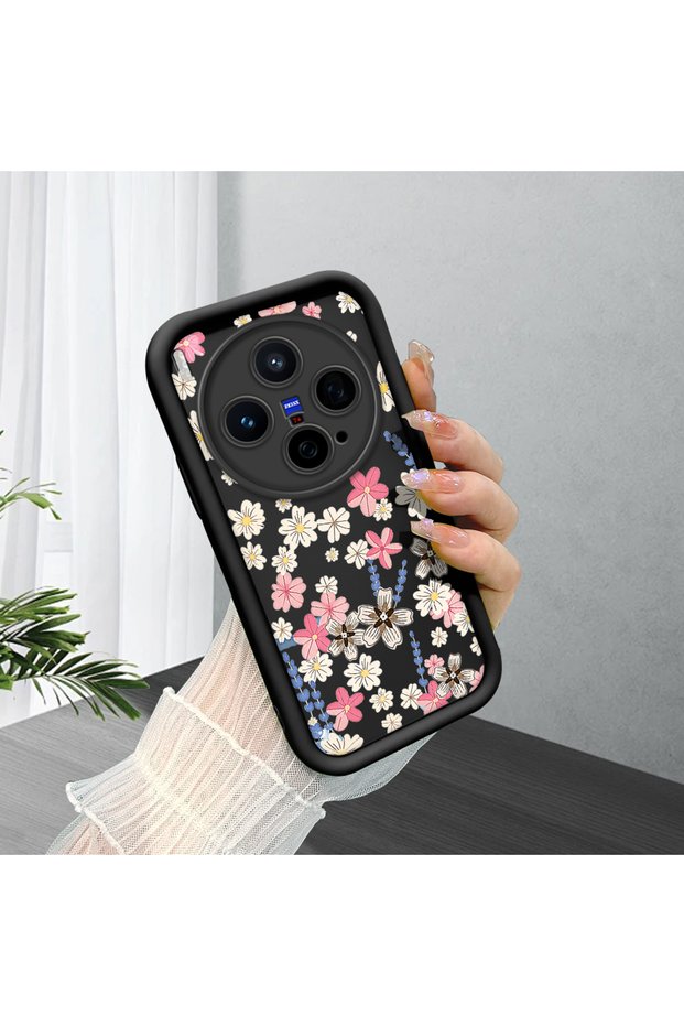 Vivo X300 Compatible Black Silicone Case Shockproof with Camera Protection