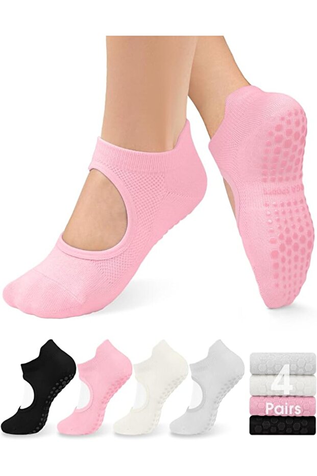 Pilates Socks for Women Anti-Slip with Grips from Yogi, Socks with Grips for Yoga