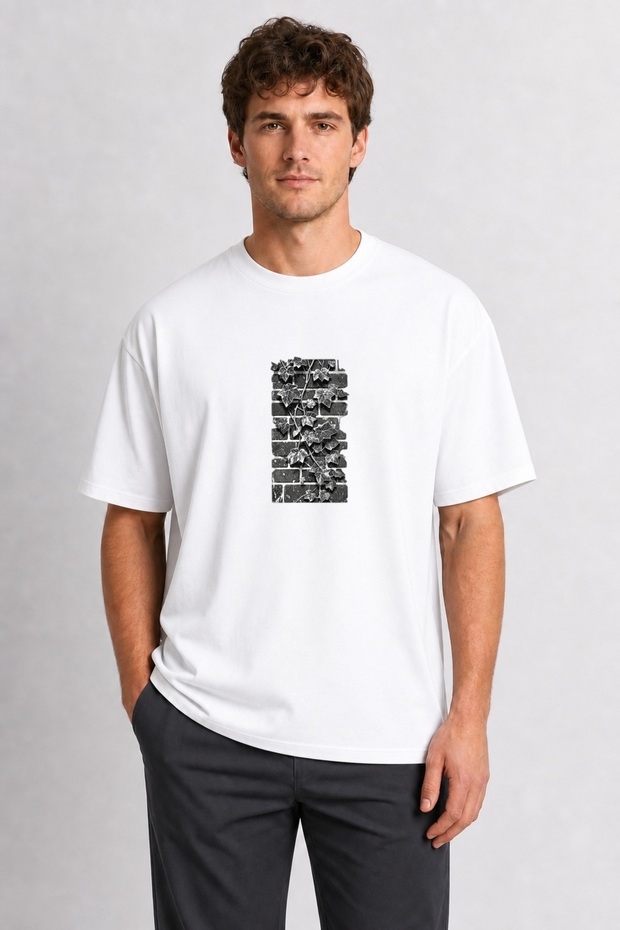 Men's Wall Climbing Ivy Botanical Design - White