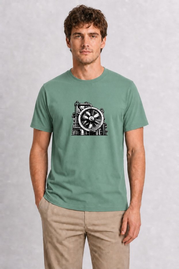 Men's Industrial Ventilation Line Design - Green