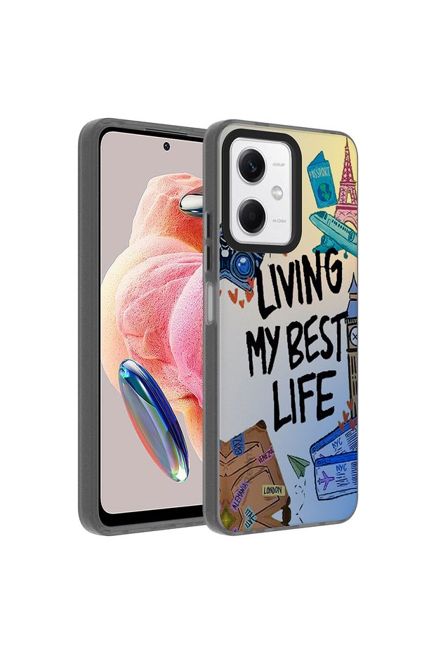 Xiaomi Redmi Note 12 4g Case Vibe Patterned Camera Raised Matte Anti-Fingerprint Silicone Omsy