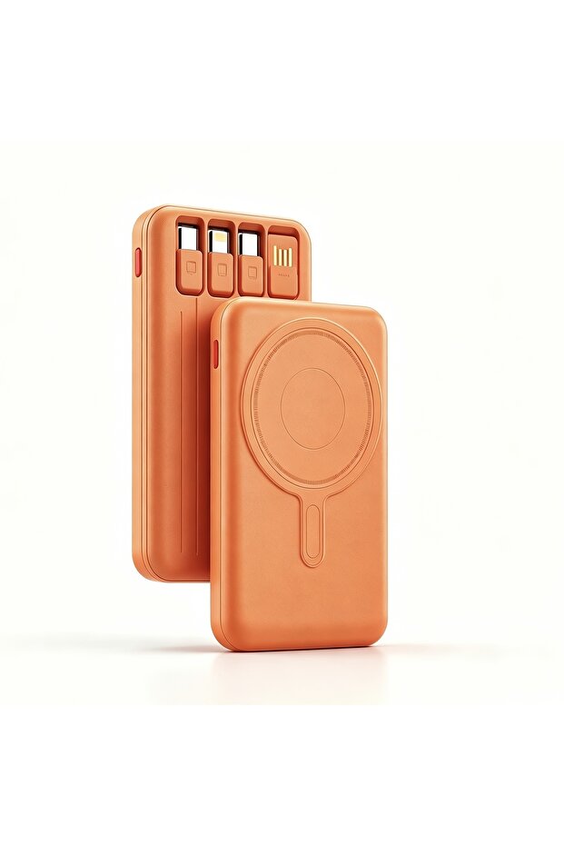 New 10000mAh wireless magnetic mobile power bank, supporting 22.5W fast charging+15W wireless output, efficient charging, built-in four in one charging cable, compact design, modern charger