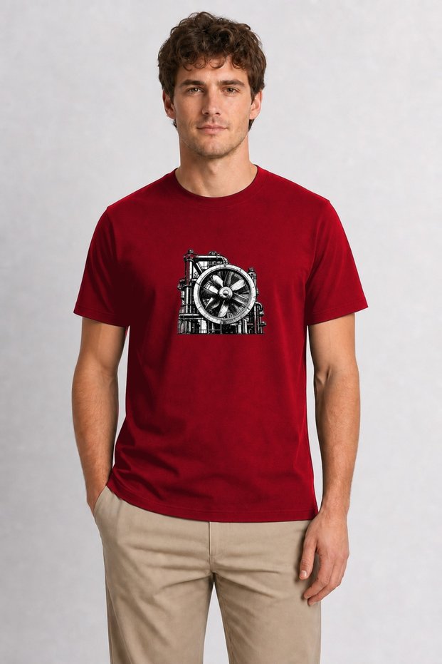 Men's Industrial Ventilation Line Design - Red