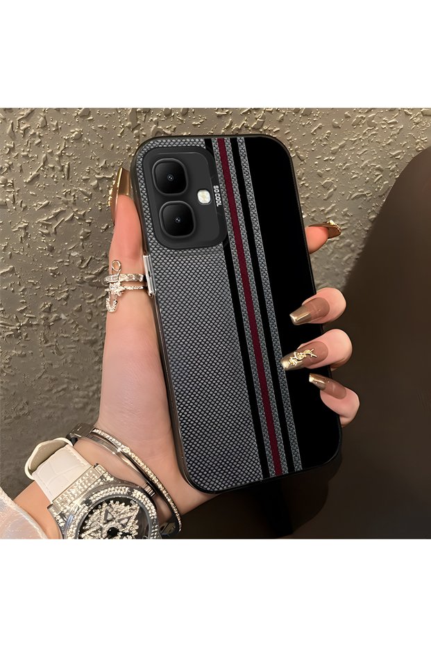 Infinix Smart 10 Compatible High Quality Stylish Vertical Stripe Pattern Hard Case, Shock Protection
