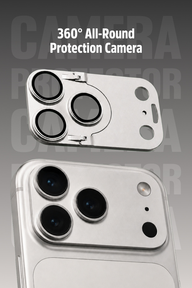 iPhone 17 Pro Camera Lens Full Coverage Lens Protector with Stand