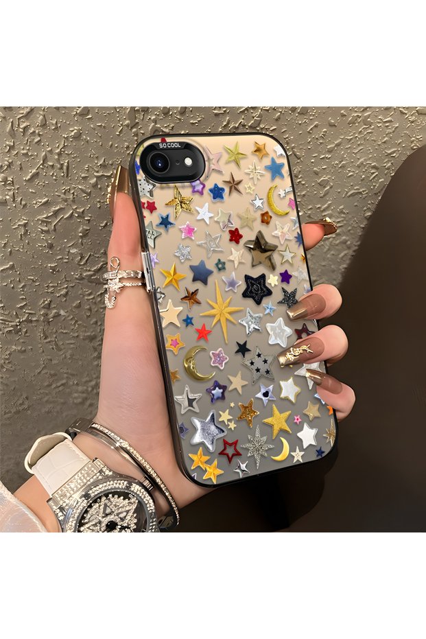 Fantastic Star Moon Pattern Case Compatible with iPhone 7/8/Se 2020 2022, Durable Hard Case