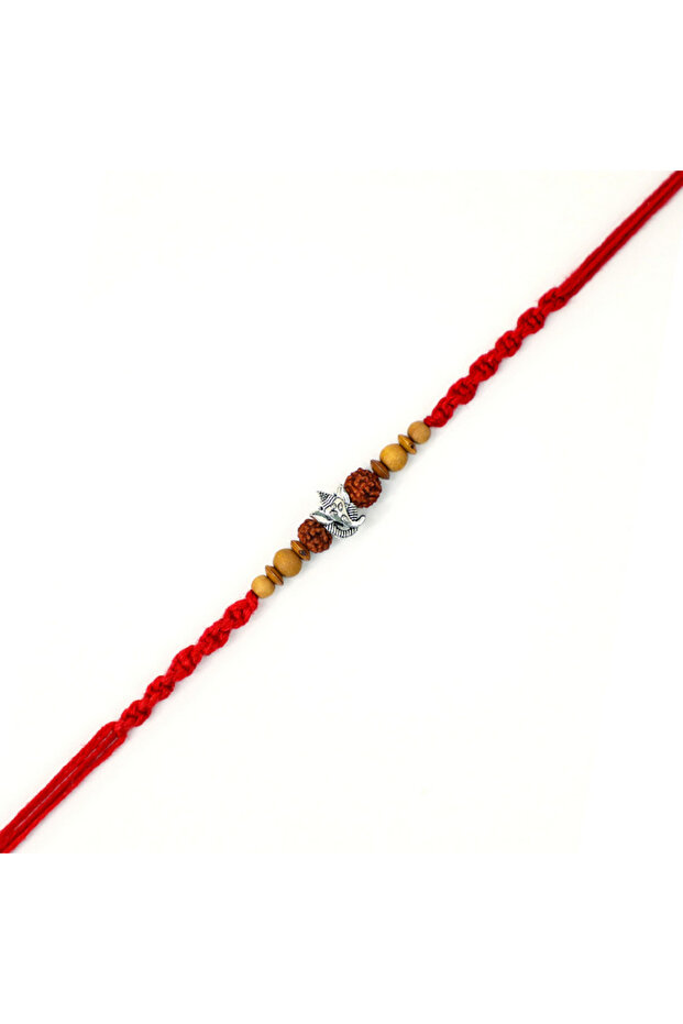 Rakhi Rudraksha Ganesha Red