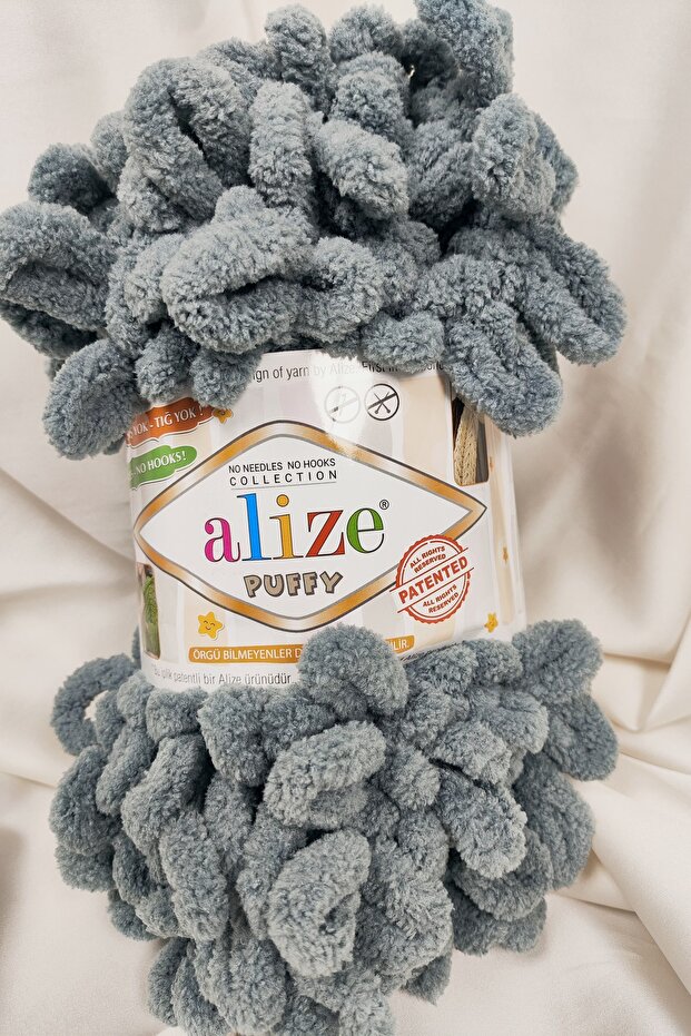 Puffy Dark Gray Hand Knitting Yarn 100Gr. 9Mt. (Pack of 5) - Color: 87
