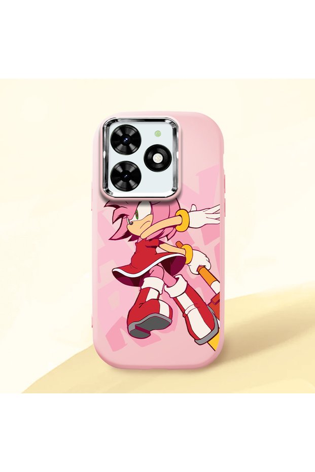 Tecno Spark Go 2024(Bg6) Compatible Shock-Absorbing Camera Protected Pink Silicone Case