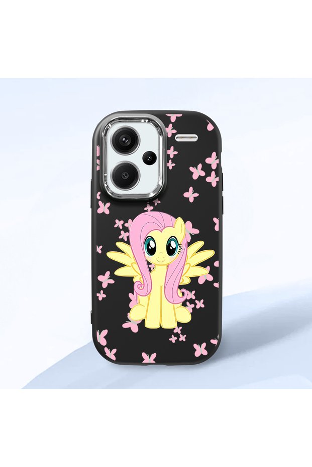 Redmi Note 13 Pro Plus+ 5g Compatible Shock-Absorbing Camera Protected Black Silicone Case Fluttershy