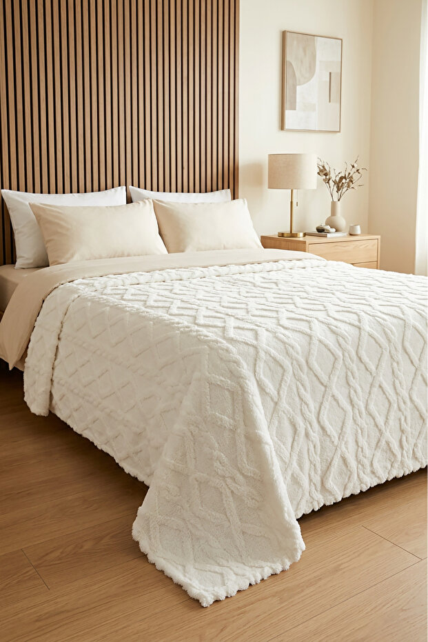 Wellsoft Soft Self-Patterned Embossed Double Blanket Bed Sofa Cover
