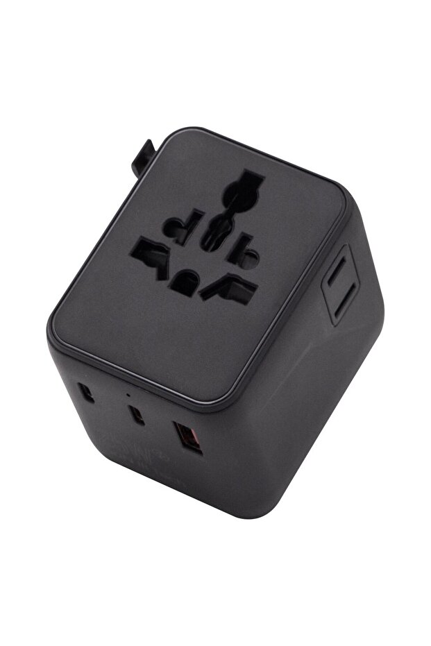 Travel Adaptor 2C 1A Pd25W 1025, Black, Copper, PC+Copper, Electrical Accessories