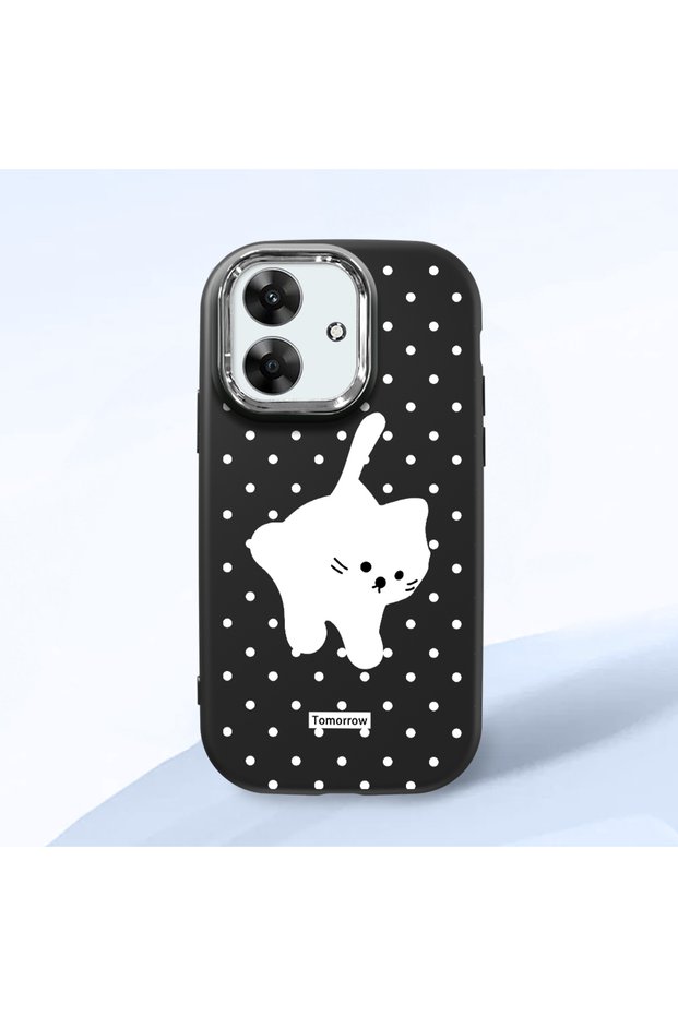 Realme Note 60/60X Compatible Shock Absorbing Camera Protected Black Silicone Case Cat