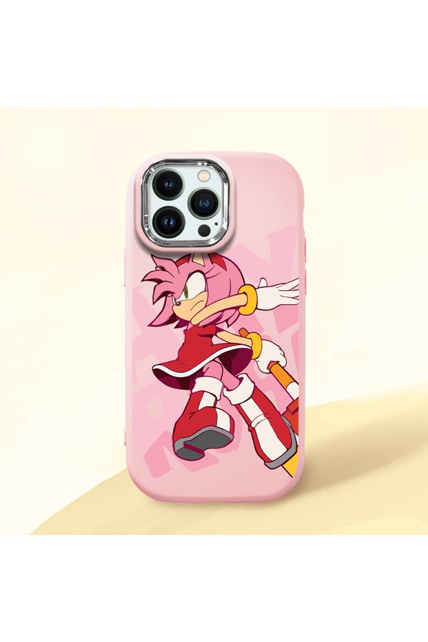 Pink Silicone Case with Shock-Absorbing Camera Protections, Compatible with iPhone 13 Pro
