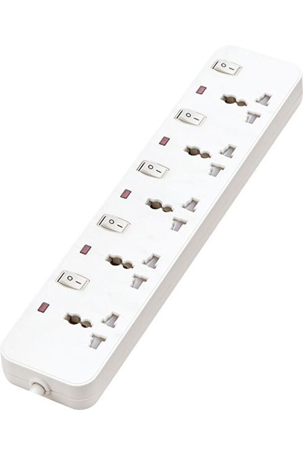 3M 5 Universal Socket Extension Cord Ml-275, White, Copper, PC+Copper, Electrical Accessories