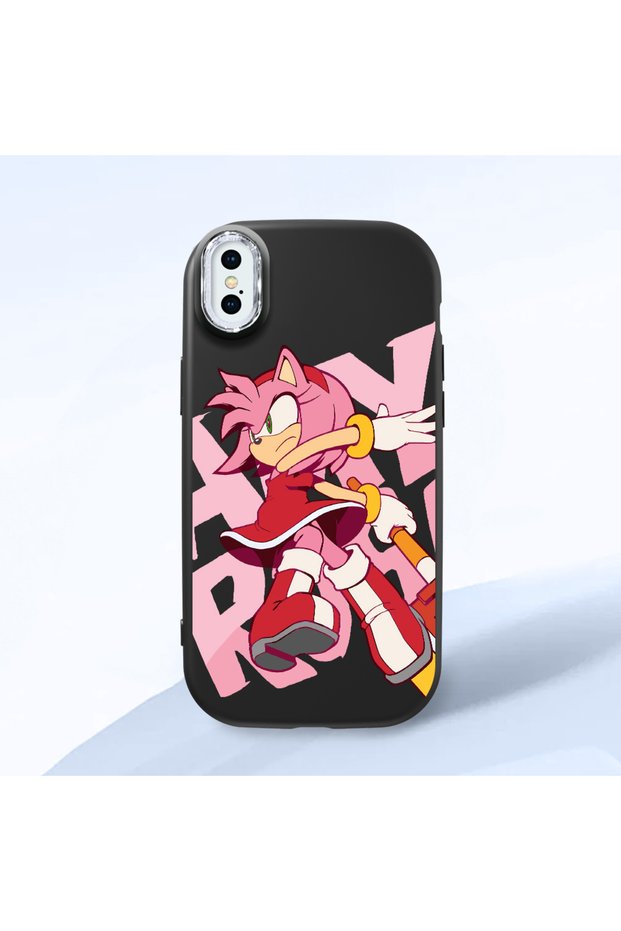 Black Silicone Case with Shock-Absorbing Camera Protections Compatible with iPhone X/Xs
