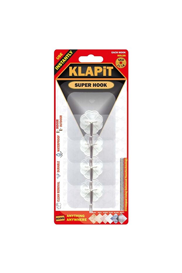 Super Hook Clear, Pet, 60 X 60 mm, Silicone And PU Foam, Hardware Tool And Home Utility